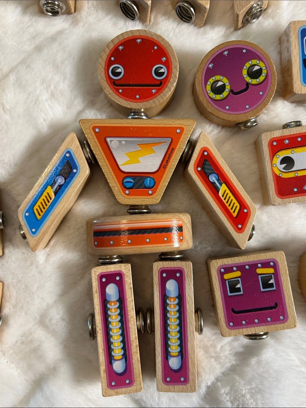 Lakeshore Learning Wooden Magnetic Robot Toy Set - 35 pieces Ages 3-5
